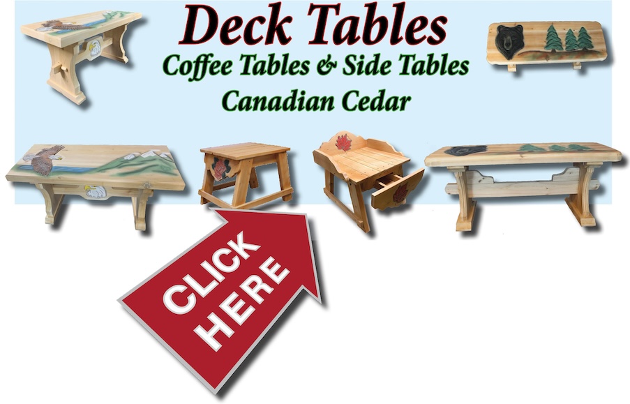 Garden and deck tables one of a kind, we custom design each table 